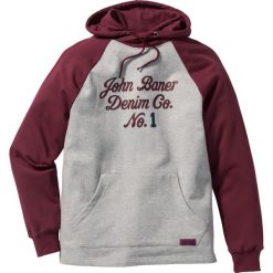 Bluza z kapturem Regular Fit bonprix bordowo-szary melanż. Bluzy z kapturem marki bonprix, m, melanż, z kapturem. Za 74.99 zł.