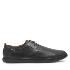Półbuty Lasocki. Czarne eleganckie półbuty Lasocki, bez wzorów, bez obcasa, bez zapięcia. Za 229.99 zł.
