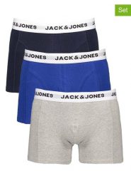 Jack & Jones Bokserki (3 pary) w kolorze granatowym, niebieskim i jasnoszarym rozmiar: M. Niebieskie bokserki Jack & Jones, m, bez wzorów. Za 48.62 zł.