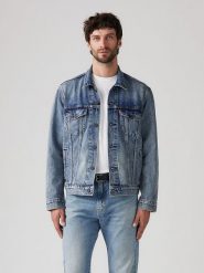 Levi's Kurtka dżinsowa "The Trucker" w kolorze niebieskim rozmiar: XXS. Niebieskie kurtki Levi's®, s, bez wzorów, z bawełny, bez kaptura. Za 241.56 zł.