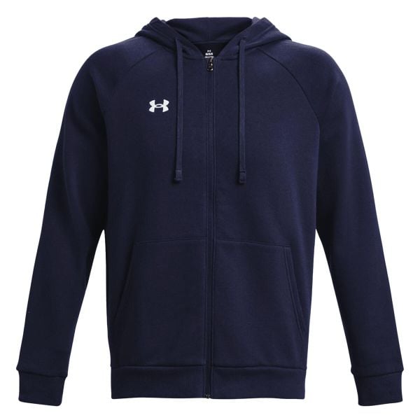 Męska Bluza Sportstyle Rival Fleece Z Pełnym Zamkiem Błyskawicznym. Niebieskie bluzy Under Armour, m, bez wzorów, bez kaptura. Za 440.99 zł.