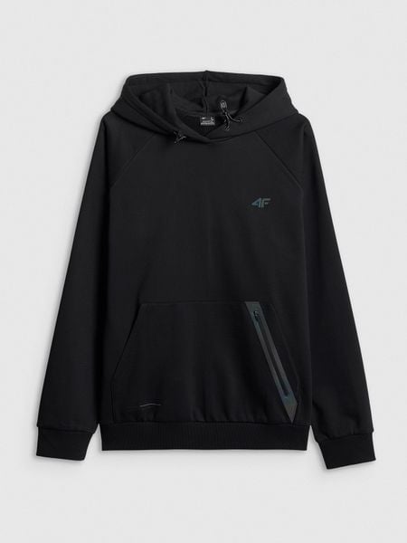 4F Bluza dresowa regular z kapturem męska - czarna L. Czarne bluzy 4F, l, bez wzorów, z dresówki, z kapturem. Za 249.99 zł.