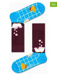 Happy Socks Skarpety "Me Time" w kolorze błękitno-bordowym rozmiar: 36-40. Czerwone skarpety Happy Socks, bez wzorów. Za 37.95 zł.