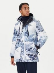 Guess Kurtka puchowa M5BL0O W3282 Niebieski Regular Fit. Niebieskie kurtki Guess, m, z aplikacjami, z puchu, bez kaptura. Za 1,399.00 zł.