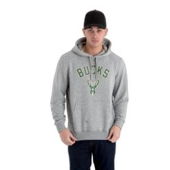 Bluza z kapturem Milwaukee Bucks NBA. Szare bluzy New Era, m, bez wzorów, z kapturem. Za 294.50 zł.