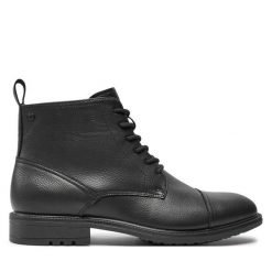 Trzewiki Jack&Jones. Czarne botki sznurowane Jack&Jones, bez wzorów, bez obcasa, bez zapięcia. Za 379.99 zł.
