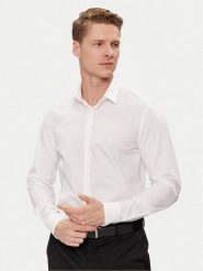 Calvin Klein Koszula K10K112587 Biały Slim Fit. Białe koszule CALVIN KLEIN, m, bez wzorów, z bawełny, bez kołnierzyka, bez ramiączek. Za 239.99 zł.