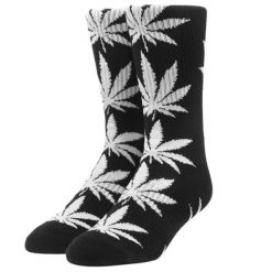 Skarpetki turystyczne HUF Essentials Plantlife. Czarne skarpety HUF, bez wzorów, z bawełny. Za 65.55 zł.