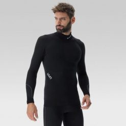 Bielizna top męski UYN Ambityon Uw Lg Sl Turtle Neck. Czarna bielizna termoaktywna UYN, m, bez wzorów, z materiału, do biegania. Za 462.75 zł.