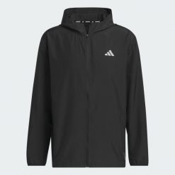 Kurtka Run It. Czarne kurtki do biegania Adidas, s, bez wzorów, bez kaptura, do biegania. W wyprzedaży za 247.50 zł.