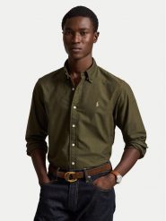 Polo Ralph Lauren Koszula 710805564520 Zielony ciemny Regular Fit. Zielone koszule Polo Ralph Lauren, m, bez wzorów, z bawełny, bez kołnierzyka, bez ramiączek. Za 585.99 zł.