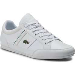 Sneakersy LACOSTE - Chaymon 219 1 Cma 7-37CMA0011082 Wht/Grn. Białe buty sportowe casual LACOSTE, bez wzorów, z materiału, bez zapięcia. W wyprzedaży za 279.00 zł.