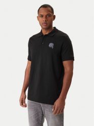 KARL LAGERFELD Polo 745022 561235 Czarny Regular Fit. Czarne koszulki polo KARL LAGERFELD, m, bez wzorów, z bawełny, bez kołnierzyka, bez ramiączek. Za 479.99 zł.