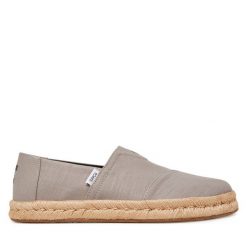 Półbuty Toms. Szare eleganckie półbuty Toms, bez wzorów, bez obcasa, bez zapięcia. Za 209.99 zł.