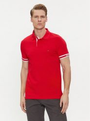 Tommy Hilfiger Polo Monotype MW0MW34737 Czerwony Slim Fit. Czerwone koszulki polo Tommy Hilfiger, m, bez wzorów, z bawełny, bez kołnierzyka, bez ramiączek. Za 239.99 zł.
