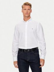 Tommy Hilfiger Koszula MW0MW34568 Biały Slim Fit. Białe koszule Tommy Hilfiger, m, bez wzorów, z bawełny, bez kołnierzyka, bez ramiączek. Za 239.99 zł.