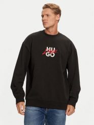 Hugo Bluza Dlongny 50521081 Czarny Relaxed Fit. Czarne bluzy Hugo, l, bez wzorów, z bawełny, bez kaptura. Za 349.99 zł.