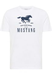 Męski T-Shirt Mustang Style Alex General White 1017993 2045. Białe t-shirty Mustang, m, bez wzorów, bez kołnierzyka, bez ramiączek. Za 79.99 zł.