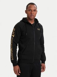 EA7 Emporio Armani Bluza 7M001047 AF10377 MC004 Czarny Regular Fit. Czarne bluzy EA7 Emporio Armani, m, bez wzorów, z bawełny, bez kaptura. Za 589.99 zł.