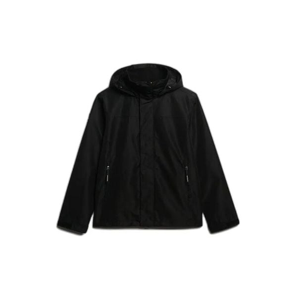 Kurtka przeciwdeszczowa z kapturem Superdry Shell. Czarne kurtki Superdry, m, bez wzorów, z kapturem. Za 447.25 zł.