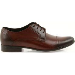 Tur brązowe Półbuty skórzane wiązane. Brązowe eleganckie półbuty Tur, bez wzorów, ze skóry, bez obcasa, bez zapięcia. Za 239.00 zł.