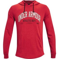 Bluza z kapturem Under Armour Rival Terry, Mężczyźni. Czerwone bluzy Under Armour, l, bez wzorów, z bawełny, z kapturem. Za 390.00 zł.
