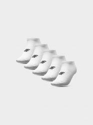 4F Skarpety casual przed kostkę (5-pack) męskie - białe 43-46. Białe skarpety 4F, bez wzorów, z bawełny. Za 54.99 zł.