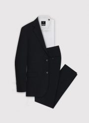 PAKO LORENTE - Gładki czarny garnitur męski. Czarne garnitury Pako Lorente, do pracy, m, bez wzorów, z elastanu. Za 1,599.98 zł.