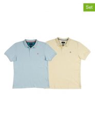 The Time of Bocha Koszulki polo (2 szt.) w kolorze żółtym i błękitnym rozmiar: XL. Niebieskie koszulki polo The Time of Bocha, xl, bez wzorów, z bawełny, bez kołnierzyka, bez ramiączek. Za 165.99 zł.