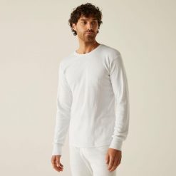 Koszulka robocza męska z długim rękawem. Białe bluzki z długim rękawem Regatta, m, bez wzorów, bez kołnierzyka, bez ramiączek. W wyprzedaży za 89.99 zł.