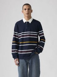 Levi's Koszulka polo w kolorze granatowym rozmiar: XL. Niebieskie koszulki polo Levi's®, s, bez wzorów, z bawełny, bez kołnierzyka, bez ramiączek. Za 127.35 zł.