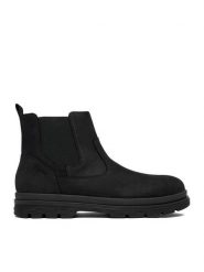 Rieker Botki CEO-F7051-00 Czarny. Czarne botki sznurowane Rieker, bez wzorów, z nubiku, bez obcasa, bez zapięcia. Za 449.99 zł.