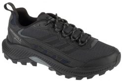 Buty trekkingowe męskie, Speed Strike 2 GTX. Czarne buty turystyczne Merrell, bez wzorów, z materiału, przed kostkę, bez zapięcia, trekkingowe. Za 584.00 zł.