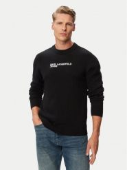 Karl Lagerfeld Jeans Sweter B3M18041 Czarny Regular Fit. Czarne swetry rozpinane Karl Lagerfeld Jeans, m, bez wzorów, z bawełny, bez kołnierzyka, bez ramiączek. Za 529.99 zł.