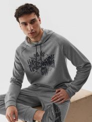 4F Bluza treningowa nierozpinana z kapturem męska S. Czerwone bluzy 4F, m, bez wzorów, z bawełny, z kapturem. W wyprzedaży za 39.99 zł.