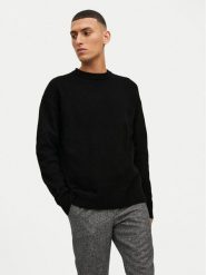 Jack&Jones Sweter Rollie 12215468 Czarny Relaxed Fit. Czarne swetry rozpinane Jack&Jones, l, bez wzorów, z syntetyku, bez kołnierzyka, bez ramiączek. Za 89.99 zł.
