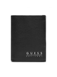 Guess Duży Portfel Męski SMMETL LEA65 Czarny. Czarne portfele Guess, z aplikacjami, ze skóry. Za 179.99 zł.