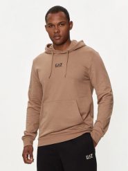 EA7 Emporio Armani Bluza 8NPM32 PJVRZ 1745 Beżowy Regular Fit. Brązowe bluzy EA7 Emporio Armani, m, bez wzorów, z bawełny, bez kaptura. Za 359.99 zł.