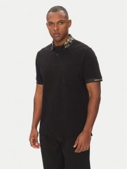 Versace Jeans Couture Polo 78GAGT04 Czarny Regular Fit. Czarne koszulki polo Versace Jeans Couture, m, bez wzorów, z bawełny, bez kołnierzyka, bez ramiączek. Za 839.99 zł.