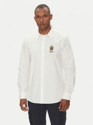 Aeronautica Militare Koszula 251CA1261CT3288 Biały Regular Fit. Białe koszule Aeronautica Militare, l, bez wzorów, z bawełny, bez kołnierzyka, bez ramiączek. Za 369.99 zł.