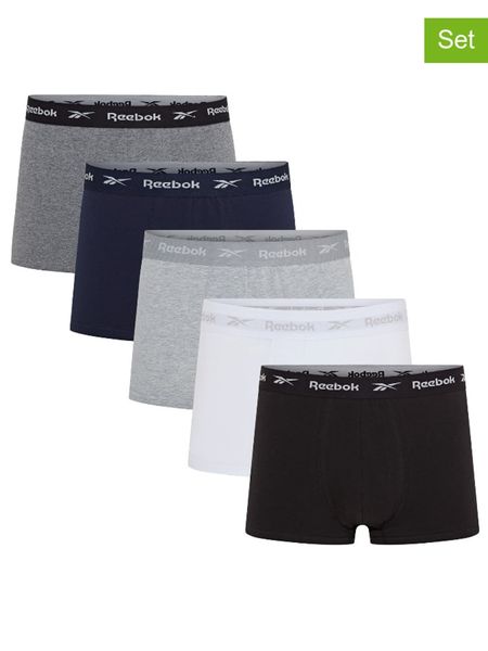 Reebok Bokserki (5 par) "Boyes" w różnych kolorach rozmiar: S. Bokserki Reebok, s, bez wzorów. Za 111.45 zł.