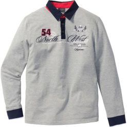Shirt polo z długim rękawem Regular Fit bonprix jasnoszary melanż. Koszulki polo bonprix. Za 59.99 zł.