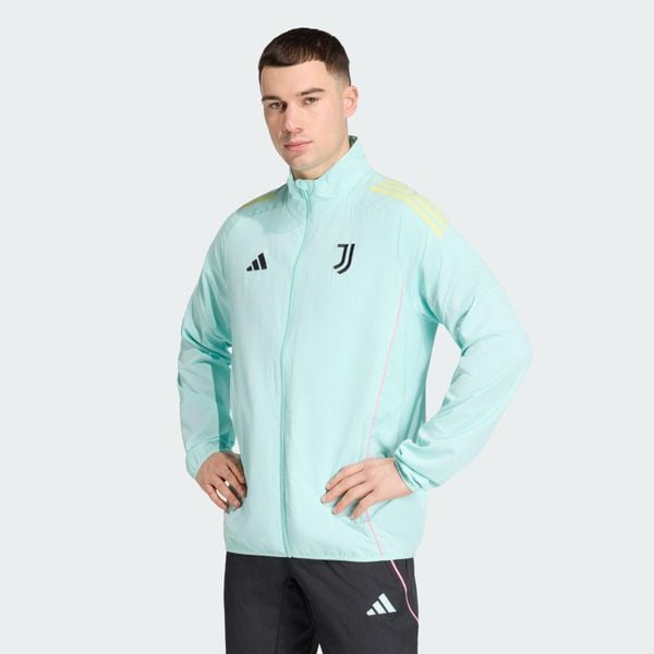 Bluza reprezentacyjna Juventus 25/26 Tiro25 Competition. Niebieskie bluzy Adidas, bez wzorów, bez kaptura. Za 369.00 zł.
