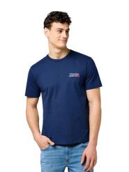 Wrangler Koszulka w kolorze granatowym rozmiar: M. Niebieskie bezrękawniki Wrangler, m, bez wzorów, z bawełny, bez kołnierzyka, bez ramiączek. Za 69.99 zł.