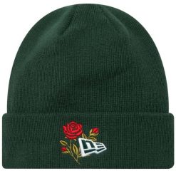 Czapka dla dorosłych Rose Icon Cuff Knit Beanie Hat. Zielone czapki zimowe New Era, bez wzorów. Za 149.99 zł.