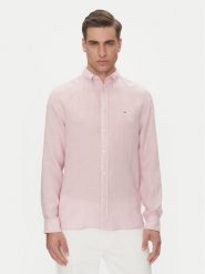 Tommy Hilfiger Koszula MW0MW34602 Różowy Regular Fit. Czerwone koszule Tommy Hilfiger, m, bez wzorów, ze lnu, bez kołnierzyka, bez ramiączek. Za 379.99 zł.