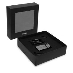 Pasek BOSS. Czarne paski Boss, bez wzorów. Za 549.99 zł.