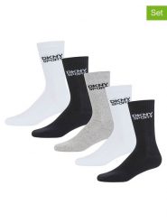 DKNY Skarpety (5 par) w kolorze szaro-czarno-białym rozmiar: 40-45. Białe skarpety DKNY, bez wzorów. Za 57.95 zł.