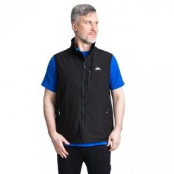 Kurtka Męska Vassus SoftShell. Czarne kurtki Trespass, l, bez wzorów, z elastanu, bez kaptura. Za 90.99 zł.