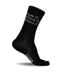 Skarpety Rowerowe z Inspirującym Tekstem "Dream It." od Luxa. Czarne skarpety LUXA, bez wzorów, z materiału. Za 116.14 zł.